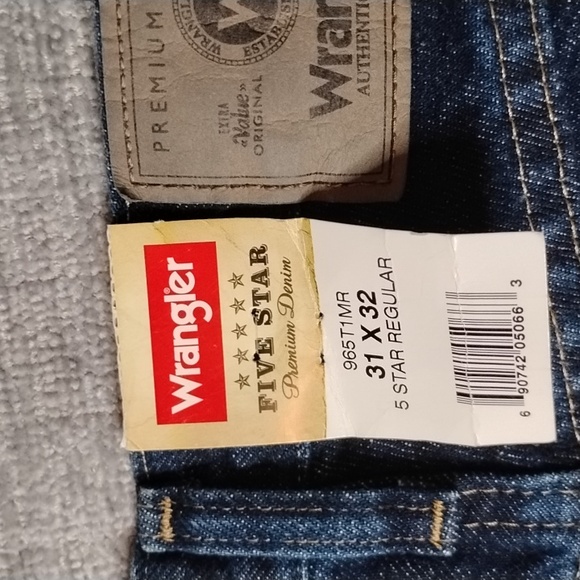 - Wrangler Five Star Regular Fit Denim Blue Jeans NWT - Picture 4 of 5